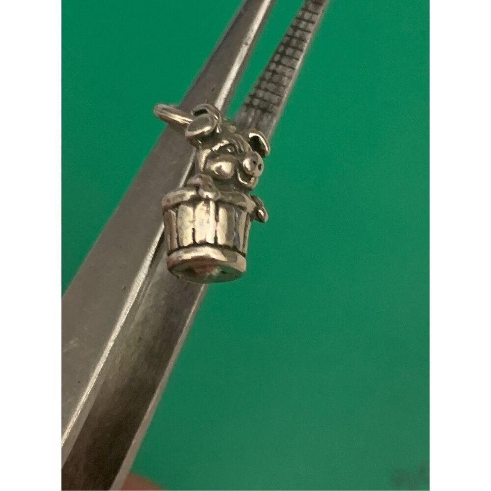 Pig in a Barrel Sterling Silver Jewelry Charm #farm life